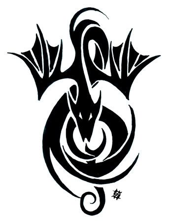 tribal dragon tattoo design