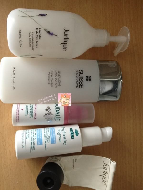 大葡萄vinosource面霜，nuxe美白乳液，alterna <wbr>life洗发水，suisse <wbr>programme爽肤水，等等