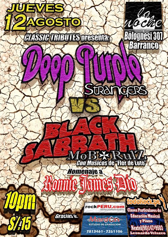 Tributo a Deep Purple y Black Sabbath en Lima Tributo a Deep Purple y Black Sabbath en Perú