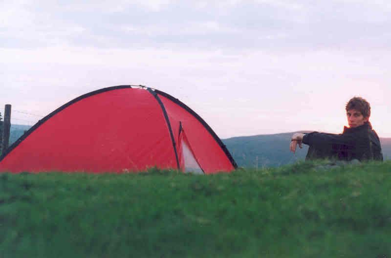 Luxury: A tent at last! LEJOG 2004