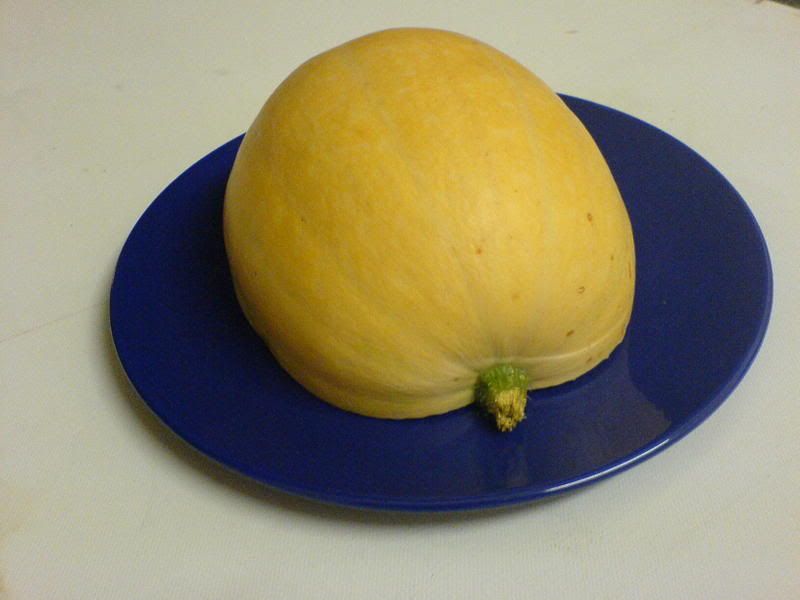 Half a pumpkin on a plate